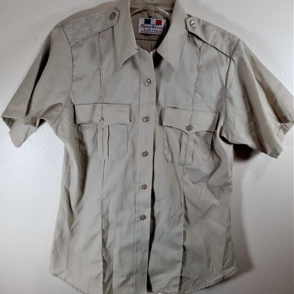 Flying Cross Uniform Shirt Women's Size 38 Medium Poly/Cotton Front Pockets